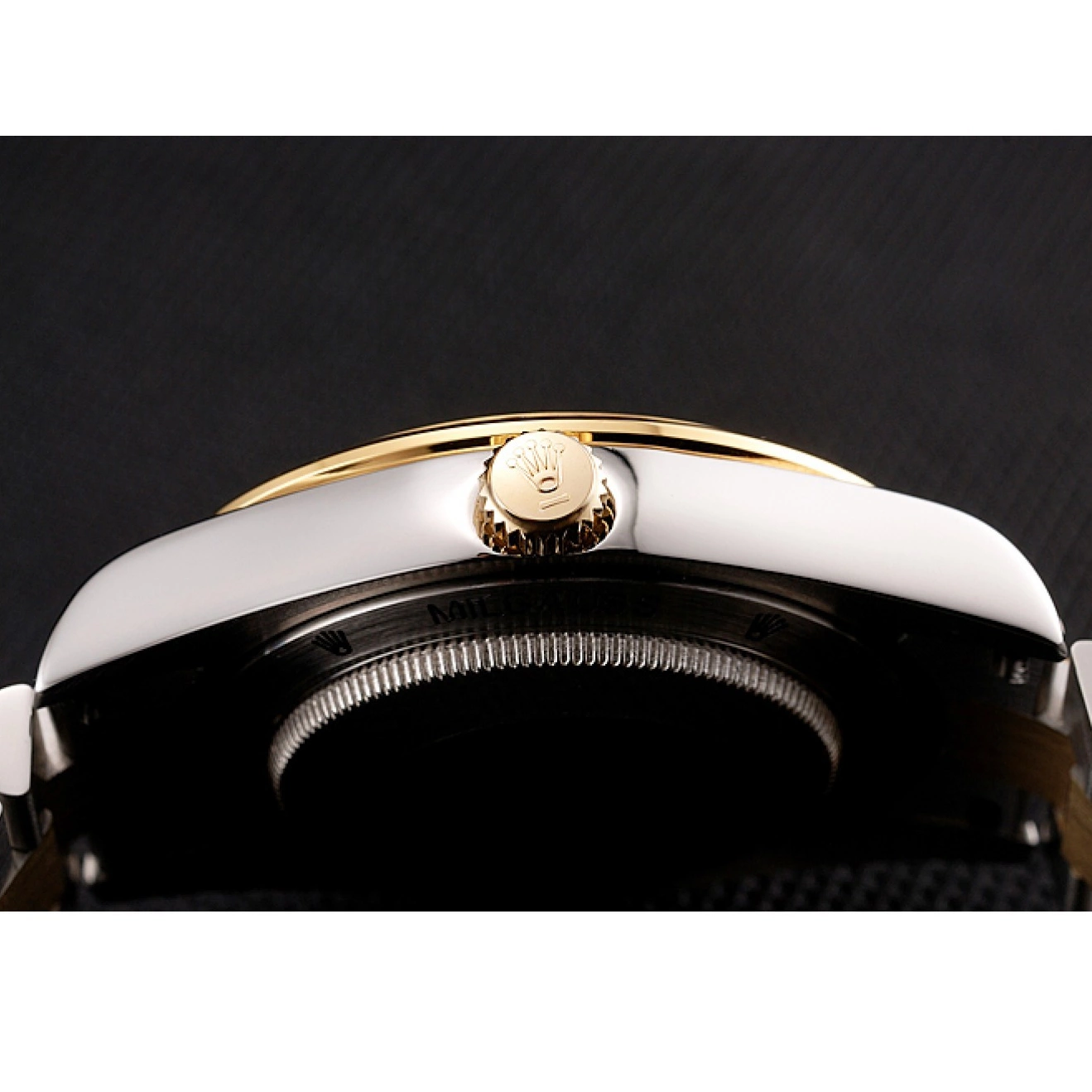 Aaa replica watch Rubies Tone Rolex Two Black Swiss And Dial Diamonds Day-Date Bracelet 1454105 0716
